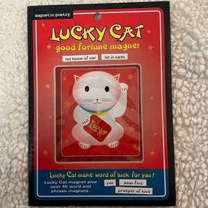 Magnetic Poetry "Lucky Cat" Good Fortune Magnet + 40 Word Phrase Magnets
